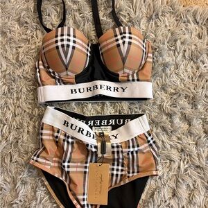 Plaid Bikini Set Size Medium New With Tags